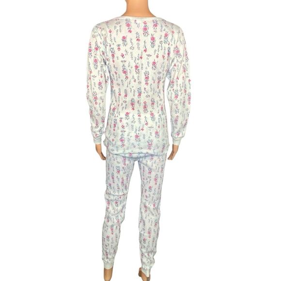 J E Morgan Floral Thermal Long Sleeve Pajama Set Cozy Cold Weather Wear Size XXL - Picture 3 of 5